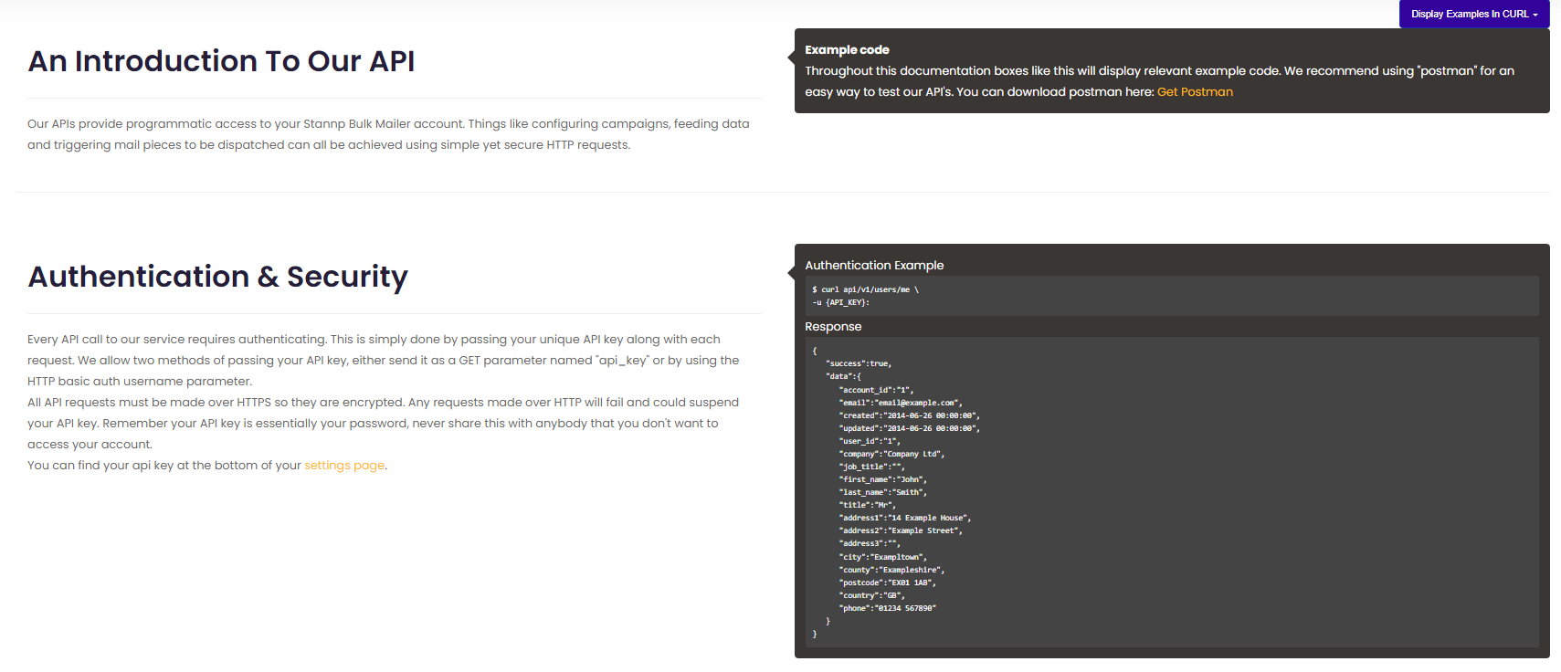 Can I have an example of API code?